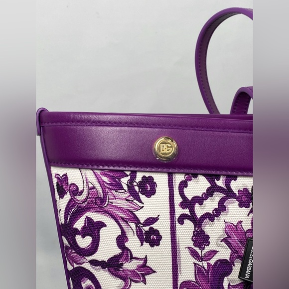Dolce&Gabbana Majolica-Print Canvas Shopping Tote Bag - Picture 10 of 16